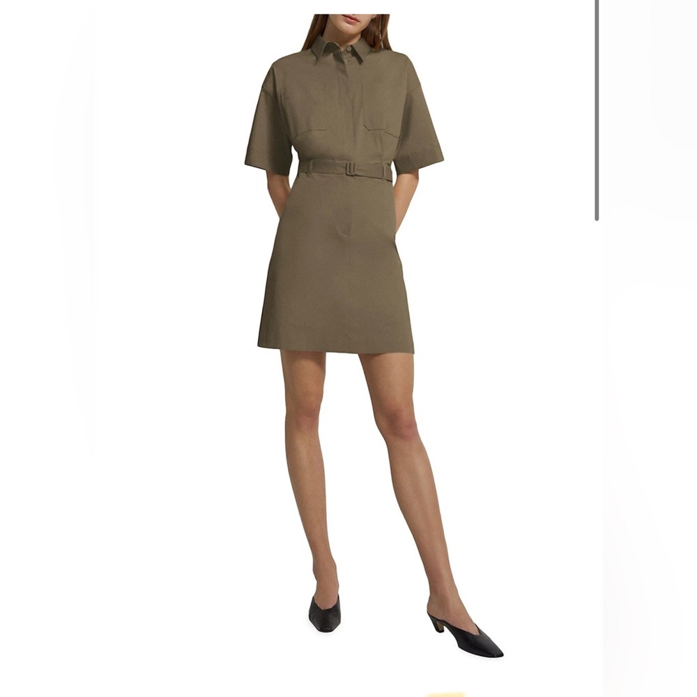 THEORY belted shirt dress